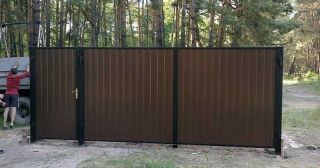 Купить распашные ворота из профнастила Усть-Кут, цена от 2715 руб.